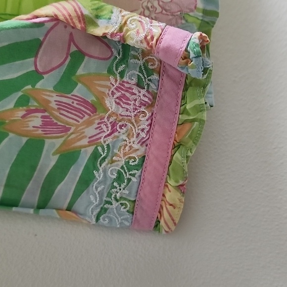 RARE Vintage Lilly Pulitzer Baby Girl Dress - Tropical Floral & Pink Trim Sz 6 M - Picture 5 of 13